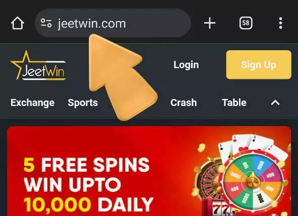 Step 1: To download the JeetWin Pro app for free, go to the homepage and select “Download”.